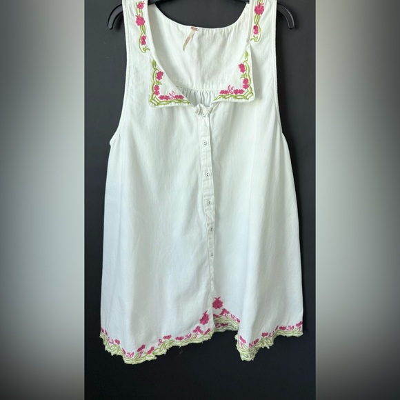 Free People tunic embroidered denim mini dress XL - Picture 5 of 7